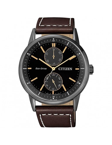 Citizen Men's Eco-Drive Watch - Chrono Black Dial Brown Leather Strap | BU3027-16E 2 - 3 jours ouvrés.