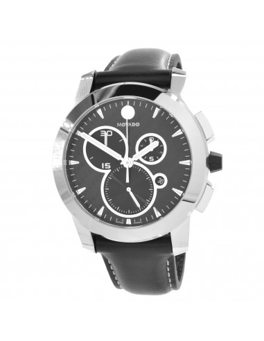 Movado Men's Chronograph Watch - Vizio Carbon Fiber Black Dial Rubber Strap | 0607379 Vous souhaitez 