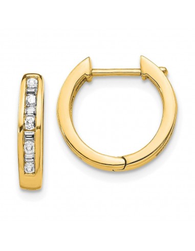 14k Diamond Hoop Earrings pas cheres