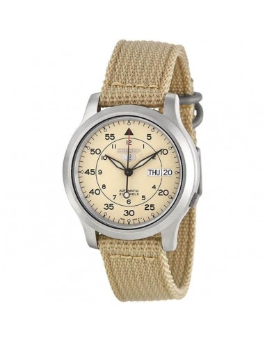 Seiko Men's Automatic Watch - 5 Sports Day-Date Beige Dial Nylon Strap | SNK803K2 du meilleur 