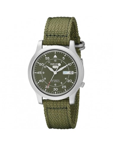 Seiko Men's Automatic Watch - 5 Sports Day-Date Green Dial Nylon Strap | SNK805K2 sur le site 