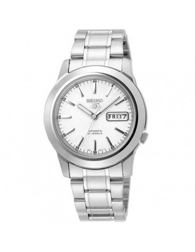 Seiko Men's Automatic Watch - 5 Sports Day-Date White Dial Steel Bracelet | SNKE49K1 Pour