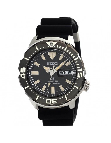 Seiko Men's Automatic Watch - Prospex Day-Date Black Dial Silicone Strap| SRPD27K1 store