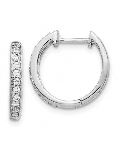 14k White Gold Diamond Complete Hinged Hoop Earrings shop