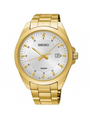 Seiko Men's Quartz Watch - Neo Classic Silver Dial Yellow Gold Bracelet | SUR212P1 de l' environnement