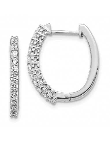 14k White Gold Diamond Hinged Hoop Earrings offre 