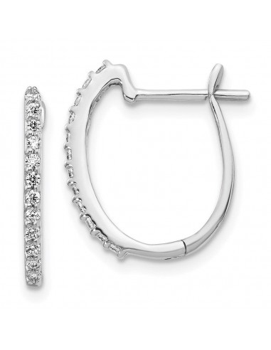 14K White Gold Diamond 1.3mm Hinged Hoop Earrings une grave pollution 