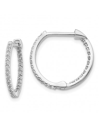 14k White Gold Diamond Hoop Earrings suggérées chez