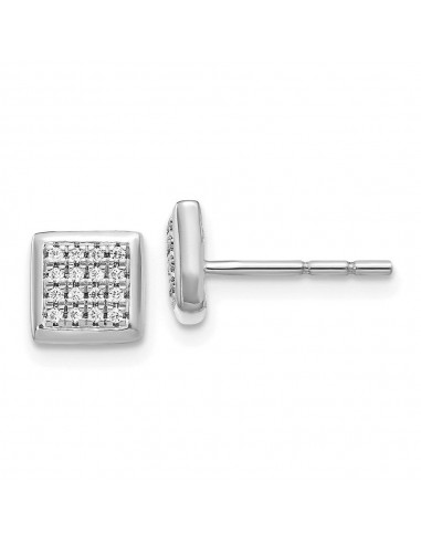 14K White Gold Diamond Post Earrings l'achat 