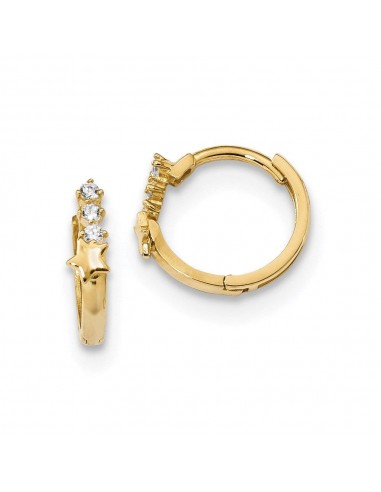 Madi K Kid's 14k  CZ Shooting Star Hinged Hoop Earrings vous aussi creer 